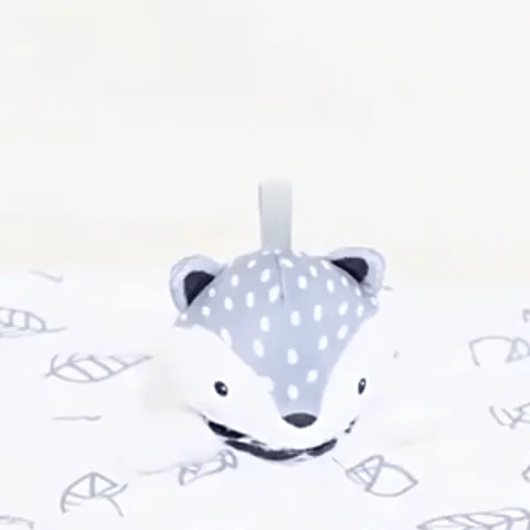 doudou renard bleu blanc