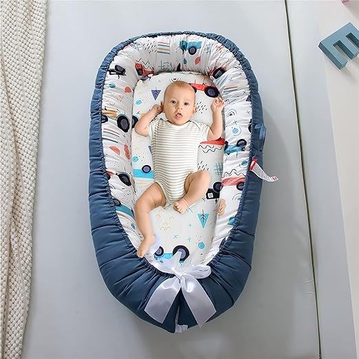 nid d'ange bebe bleu voiture