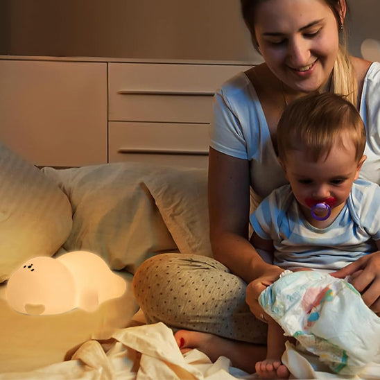 veilleuse bebe ourson maman enfant chambre