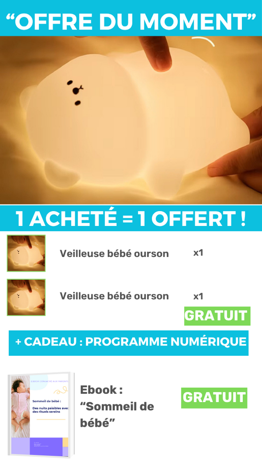 Veilleuse bébé Ourson | 1 acheté = 1 offert