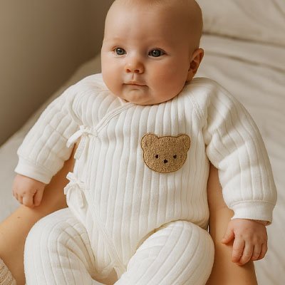 barboteuse bebe blanche tete ourson