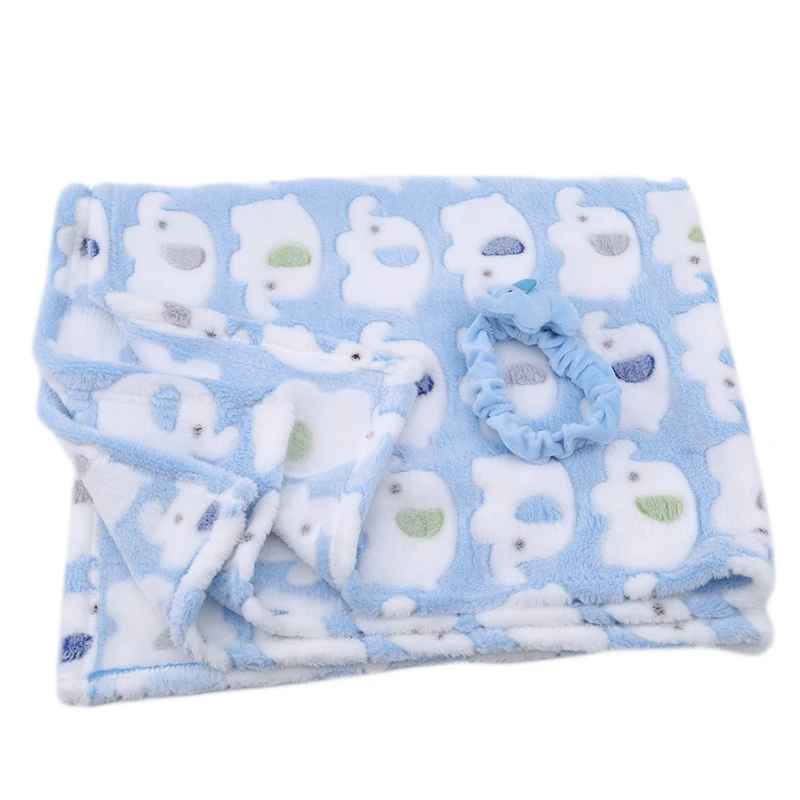 couverture bebe bleu attache