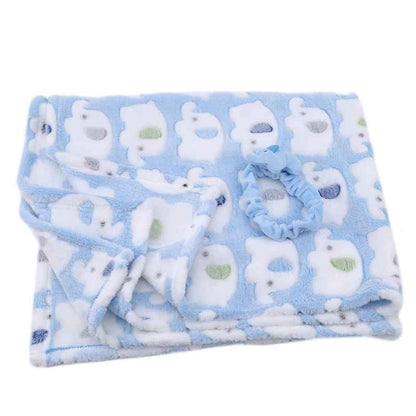 couverture bebe bleu attache
