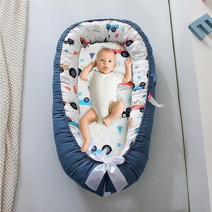 nid d'ange bebe bleu voiture