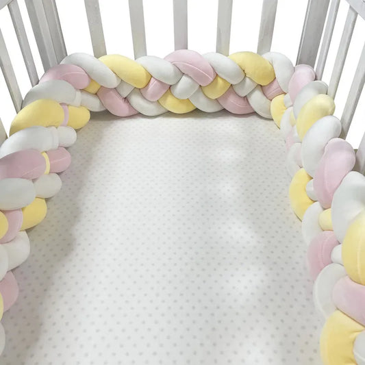 tour de lit bébé sommeil rose jaune