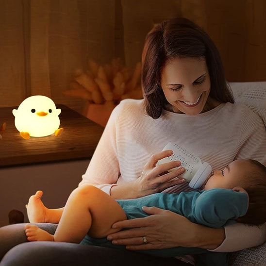 veilleuse bebe canard maman enfant