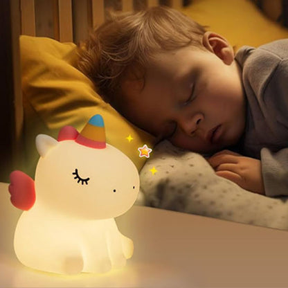 veilleuse bebe licorne enfant qui dort paisiblement