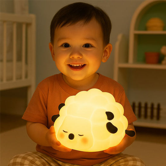 veilleuse bebe sourire enfant mouton