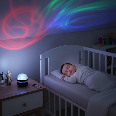 veilleuse projection bebe qui dort projections sur le murl umieres leds